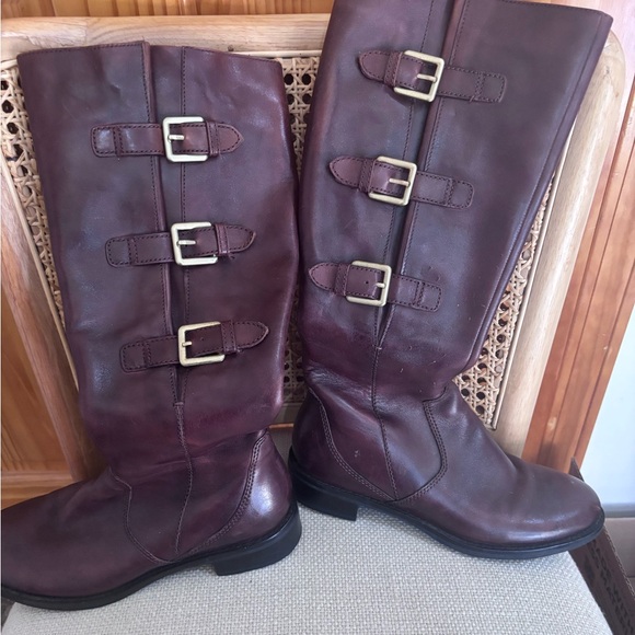 Ecco Dark Brown Leather Buckle Boots - Picture 1 of 14